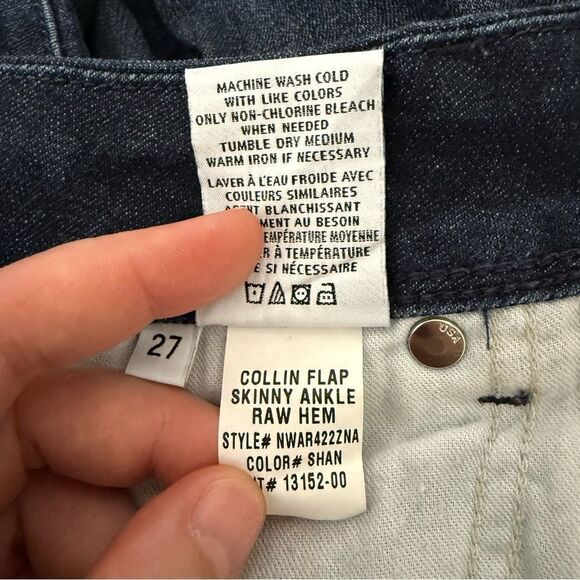Hudson Jeans Womens Sz 27 Blue Collin Flap Skinny Ankle Raw Hem Low Rise Denim - Picture 11 of 14